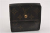 Authentic Louis Vuitton Monogram M61652 Porte Monnaie Billet Carte Credit K4793