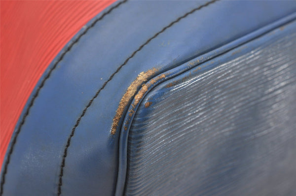 Authentic Louis Vuitton Epi Noe Bi-color Red x Blue M44084 Drawstring Bag K4796