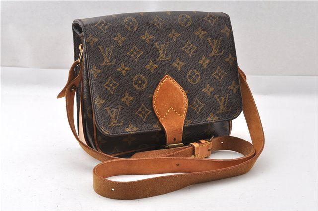 Authentic Louis Vuitton Monogram Cartouchiere MM M51253 Shoulder Cross Bag K4798