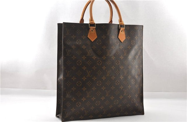 Authentic Louis Vuitton Monogram Sac Plat Hand Tote Bag M51140 LV Junk K4800