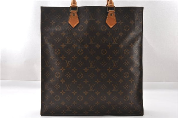 Authentic Louis Vuitton Monogram Sac Plat Hand Tote Bag M51140 LV Junk K4800