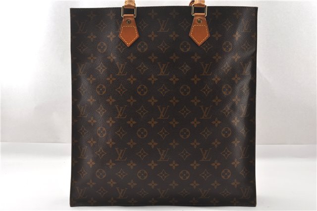 Authentic Louis Vuitton Monogram Sac Plat Hand Tote Bag M51140 LV Junk K4800