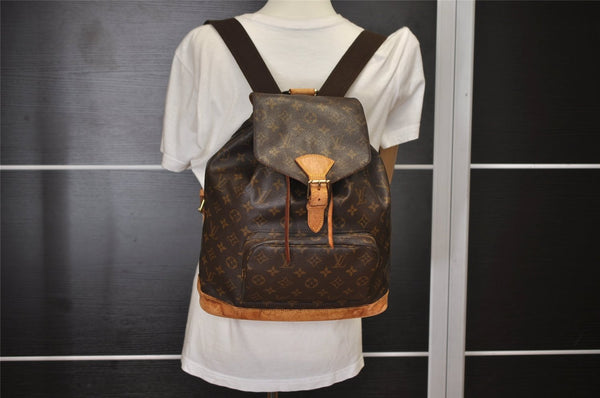 Authentic Louis Vuitton Monogram Montsouris GM Backpack M51135 LV K4801
