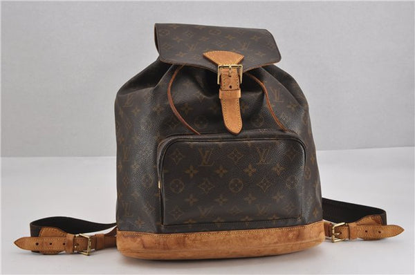 Authentic Louis Vuitton Monogram Montsouris GM Backpack M51135 LV K4801