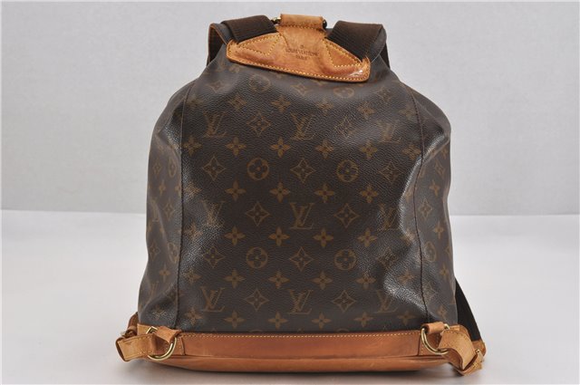 Authentic Louis Vuitton Monogram Montsouris GM Backpack M51135 LV K4801