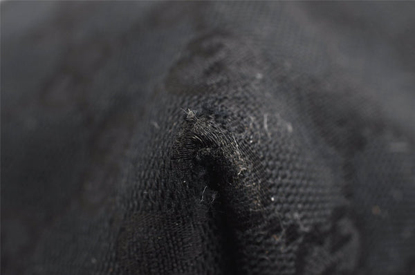 Authentic GUCCI Shoulder Tote Bag GG Canvas Enamel 211976 Black K4811