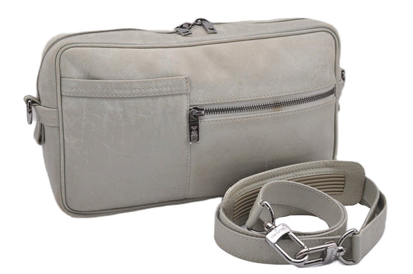 Authentic Louis Vuitton Monogram Defile Irvington Shoulder Bag M92356 Gray K4812