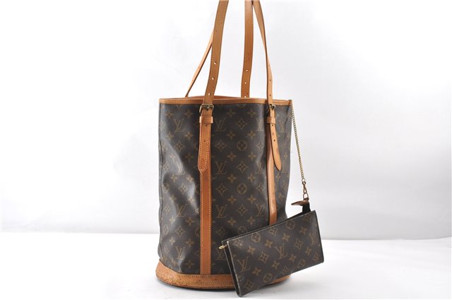 Authentic Louis Vuitton Monogram Bucket GM Shoulder Bag Old Model LV Junk K4814