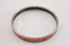 Authentic HERMES Email PM Bangle Belt Motif Silver Red Box K4819