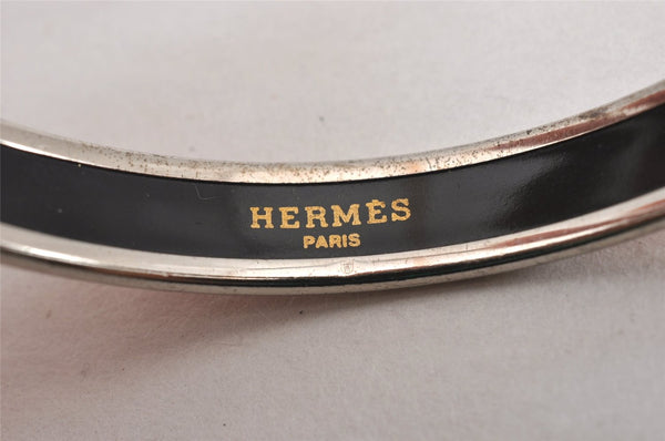 Authentic HERMES Email PM Bangle Belt Motif Silver Red Box K4819