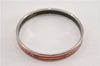 Authentic HERMES Email PM Bangle Belt Motif Silver Red Box K4819