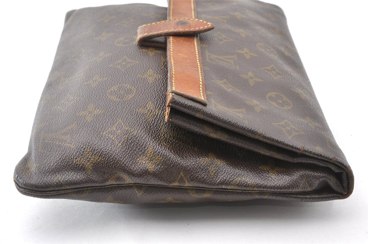 Auth Louis Vuitton Monogram Pochette Pliante Clutch Hand Bag Old Model LV K4823