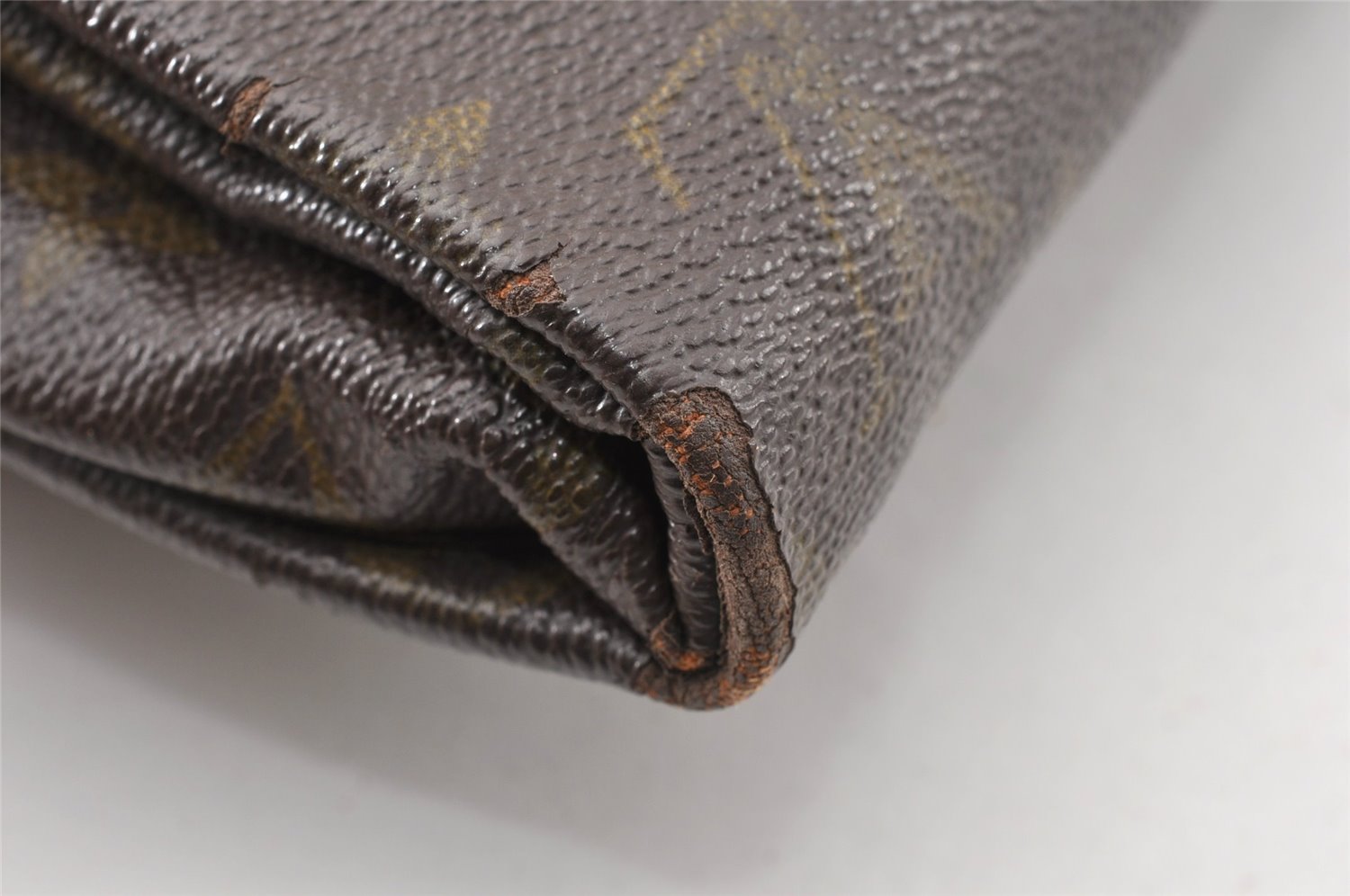 Auth Louis Vuitton Monogram Pochette Pliante Clutch Hand Bag Old Model LV K4823