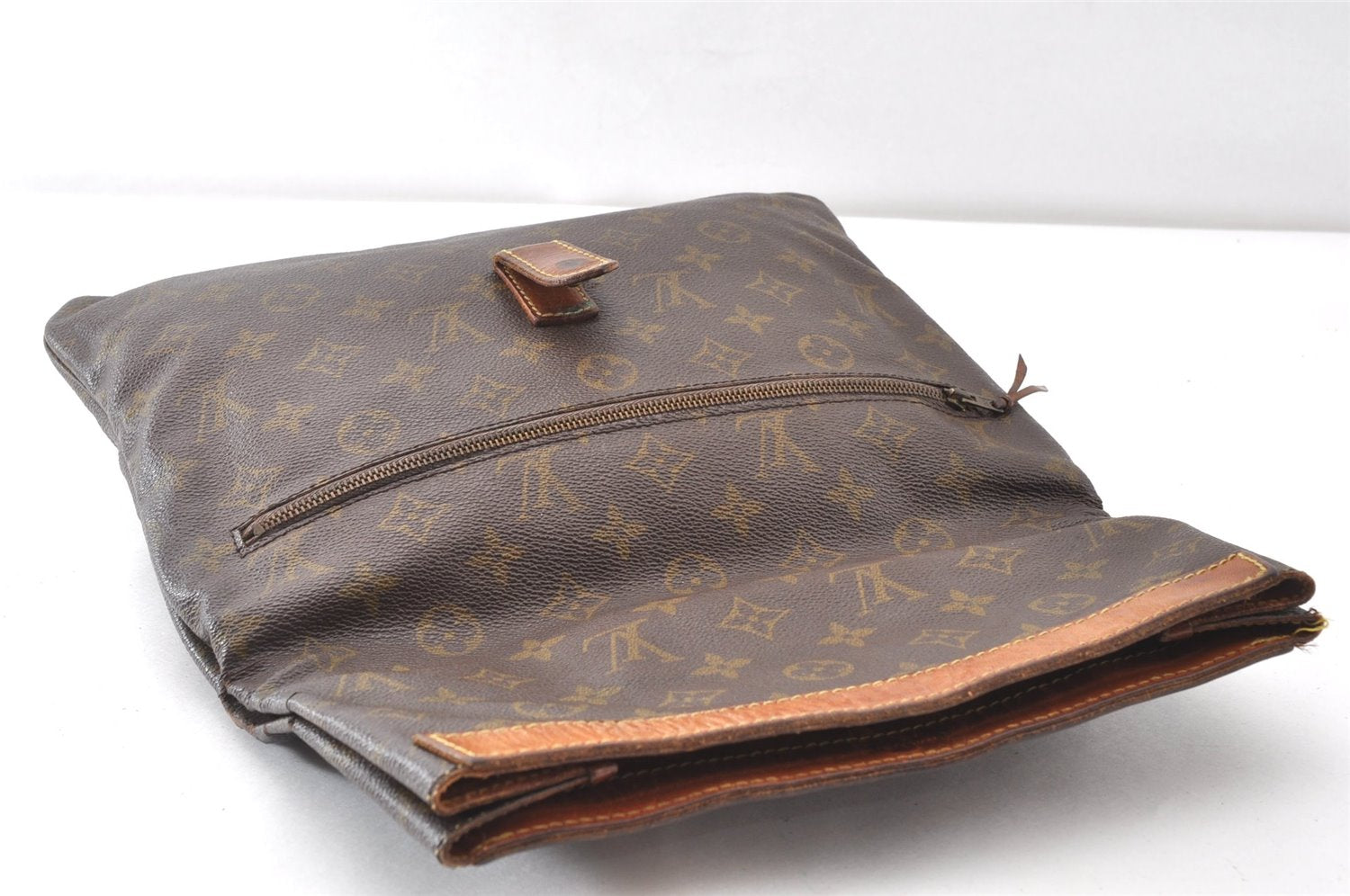 Auth Louis Vuitton Monogram Pochette Pliante Clutch Hand Bag Old Model LV K4823