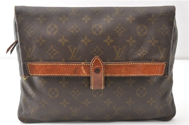 Auth Louis Vuitton Monogram Pochette Pliante Clutch Hand Bag Old Model LV K4823