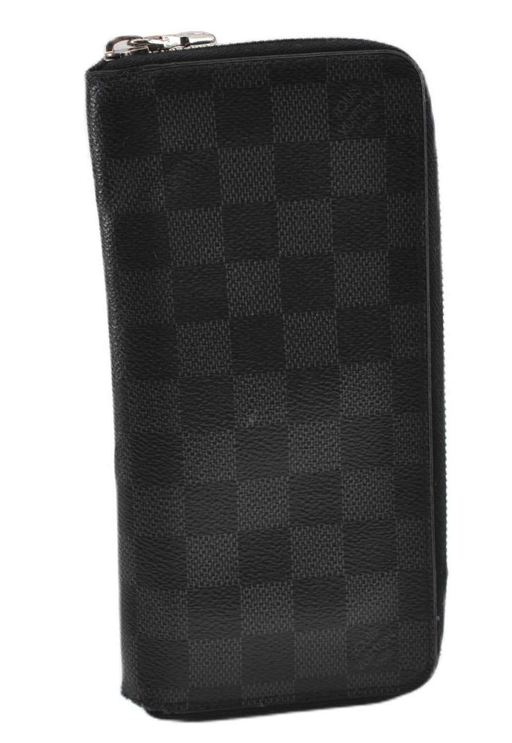 Authentic Louis Vuitton Damier Graphite Zippy Wallet Vertical N63095 LV K4828