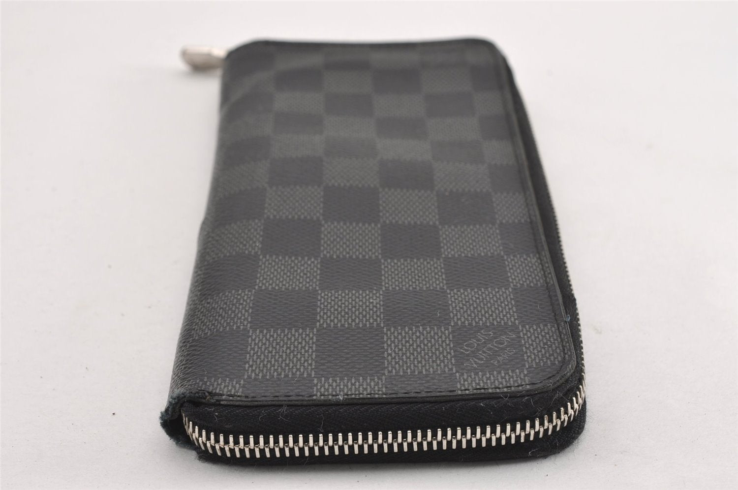 Authentic Louis Vuitton Damier Graphite Zippy Wallet Vertical N63095 LV K4828