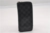 Authentic Louis Vuitton Damier Graphite Zippy Wallet Vertical N63095 LV K4828