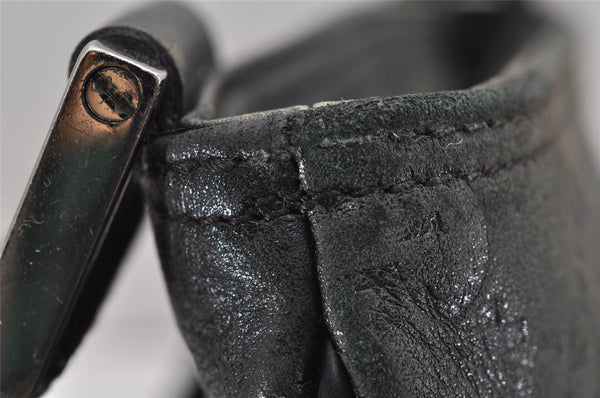 Authentic GUCCI Guccissima Shoulder Cross Bag Leather Nylon 161822 Black K4832