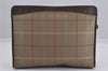 Authentic Burberrys Vintage Check Canvas Clutch Documents Case Khaki Green K4834