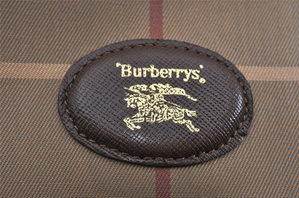 Authentic Burberrys Vintage Check Canvas Clutch Documents Case Khaki Green K4834