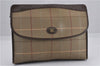 Authentic Burberrys Vintage Check Canvas Clutch Documents Case Khaki Green K4834