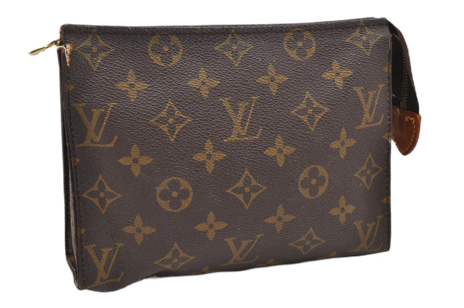 Auth Louis Vuitton Monogram Poche Toilette 19 M47544 Cosmetics Pouch Junk K4835