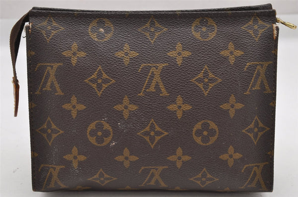 Auth Louis Vuitton Monogram Poche Toilette 19 M47544 Cosmetics Pouch Junk K4835