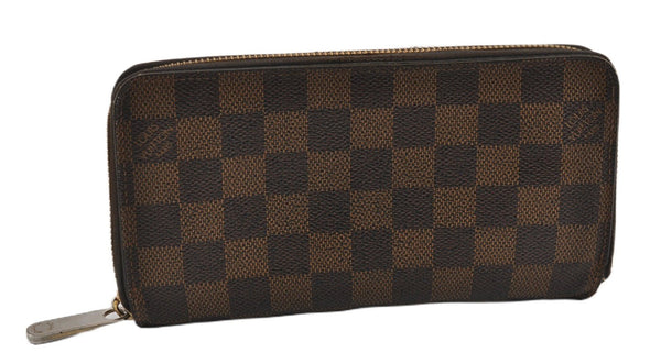 Authentic Louis Vuitton Damier Zippy Long Wallet Purse N60015 LV K4837