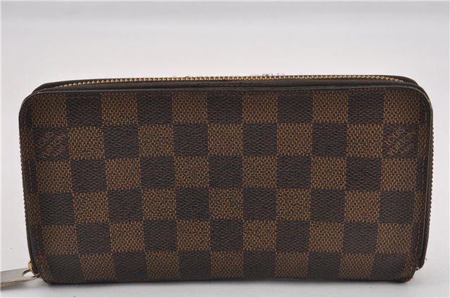 Authentic Louis Vuitton Damier Zippy Long Wallet Purse N60015 LV K4837