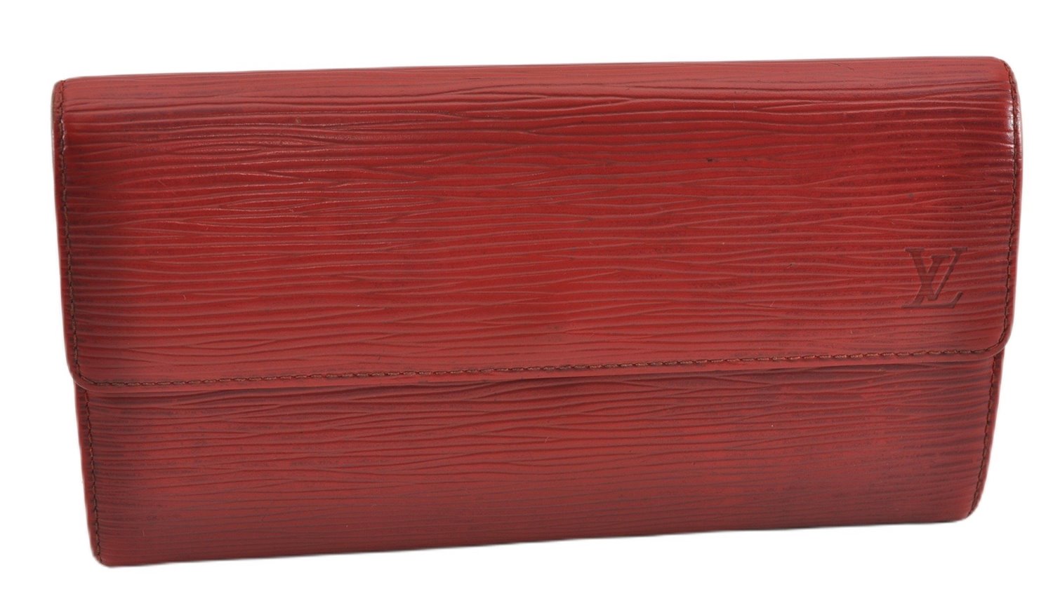 Auth Louis Vuitton Epi Pochette Porte Monnaie Credit Wallet Red M63577 LV K4838