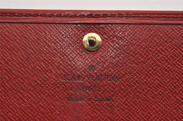 Auth Louis Vuitton Epi Pochette Porte Monnaie Credit Wallet Red M63577 LV K4838