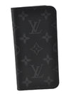 Authentic Louis Vuitton Monogram Eclipse Folio iPhone X Case M63446 LV K4840