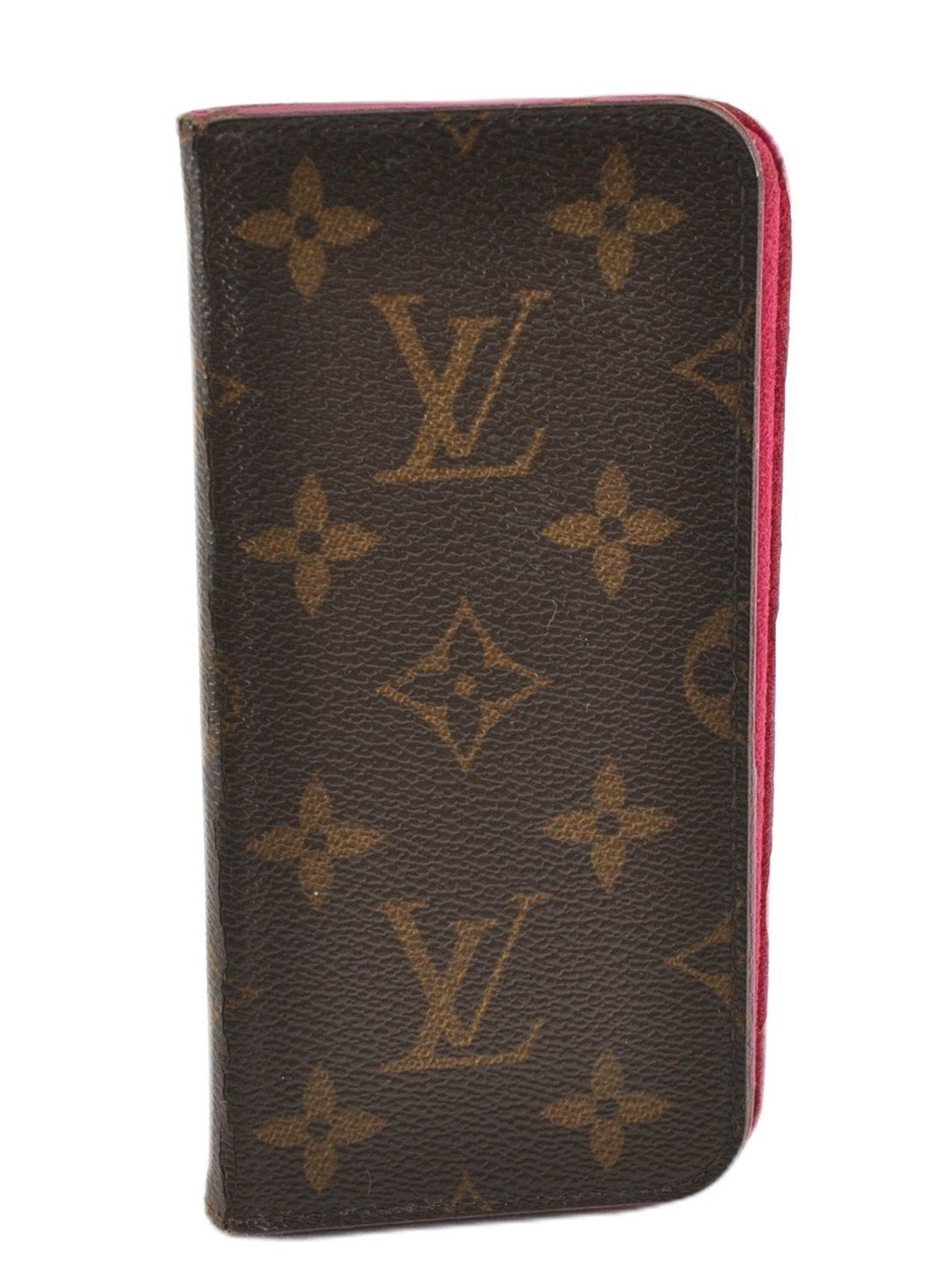 Authentic Louis Vuitton Monogram Folio Iphone X Case Pink M63444 LV K4841