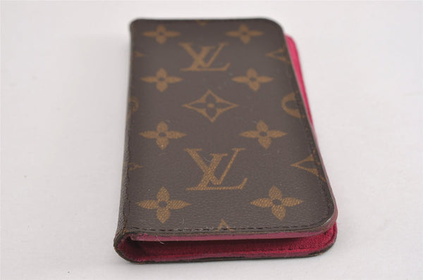 Authentic Louis Vuitton Monogram Folio Iphone X Case Pink M63444 LV K4841