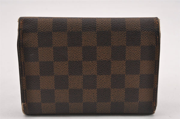 Authentic Louis Vuitton Damier Porte Tresor Etui Papier Wallet N61202 LV K4846