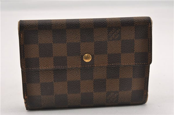 Authentic Louis Vuitton Damier Porte Tresor Etui Papier Wallet N61202 LV K4846