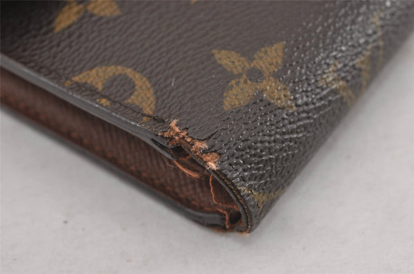 Authentic Louis Vuitton Monogram Porte Tresor Etui Papier Wallet M61202 LV K4850