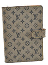 Auth Louis Vuitton Monogram Mini Agenda PM Notebook Cover R20905 Blue LV K4851