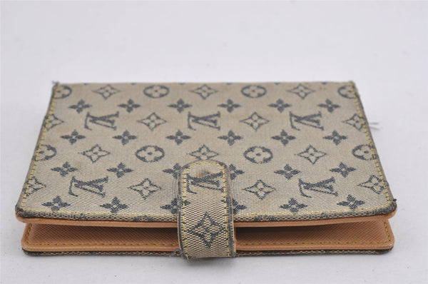 Auth Louis Vuitton Monogram Mini Agenda PM Notebook Cover R20905 Blue LV K4851
