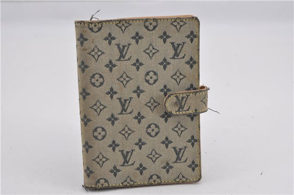 Auth Louis Vuitton Monogram Mini Agenda PM Notebook Cover R20905 Blue LV K4851
