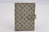 Auth Louis Vuitton Monogram Mini Agenda PM Notebook Cover R20905 Blue LV K4851