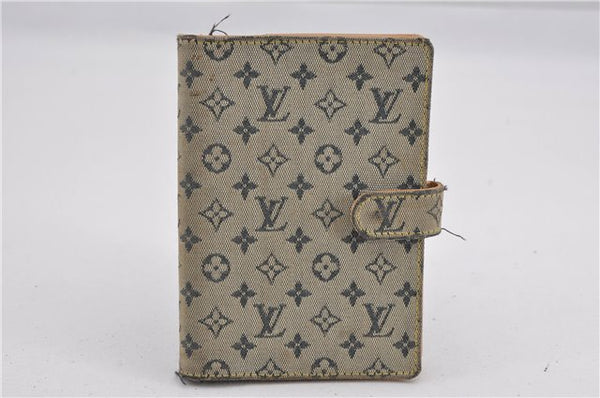 Auth Louis Vuitton Monogram Mini Agenda PM Notebook Cover R20905 Blue LV K4851