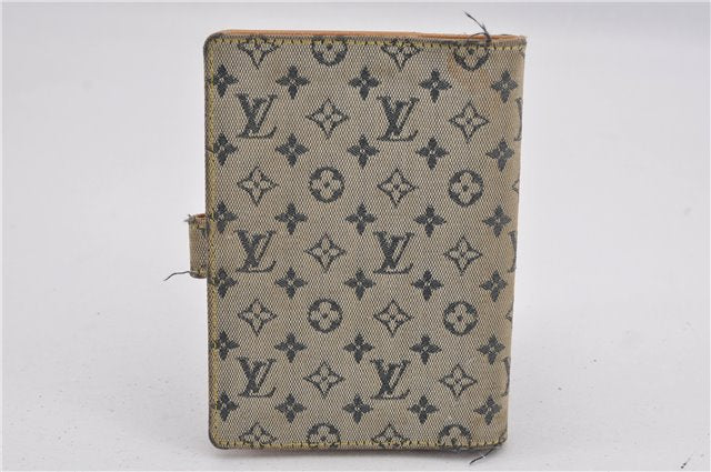 Auth Louis Vuitton Monogram Mini Agenda PM Notebook Cover R20905 Blue LV K4851