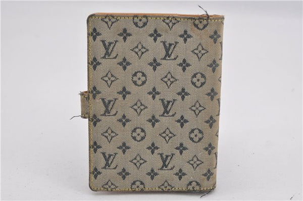 Auth Louis Vuitton Monogram Mini Agenda PM Notebook Cover R20905 Blue LV K4851