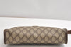 Authentic GUCCI Vintage Clutch Hand Bag Purse GG PVC Leather Brown K4856