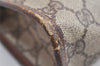 Authentic GUCCI Vintage Clutch Hand Bag Purse GG PVC Leather Brown K4856