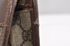 Authentic GUCCI Vintage Clutch Hand Bag Purse GG PVC Leather Brown K4856