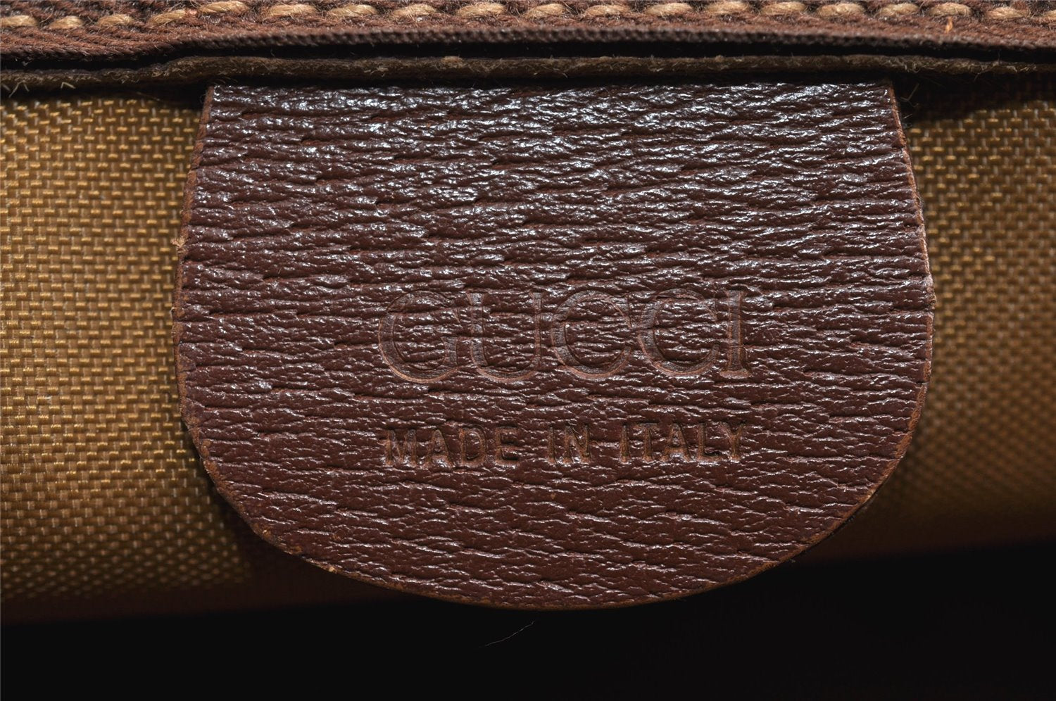 Authentic GUCCI Vintage Clutch Hand Bag Purse GG PVC Leather Brown K4856