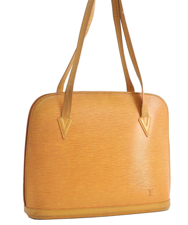 Authentic Louis Vuitton Epi Russac Shoulder Tote Bag Yellow M52289 LV K4857